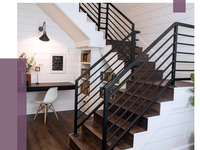 Перила для лестницы в доме в Сальске от 7372 руб. — ПРОЛЁТ-Слс