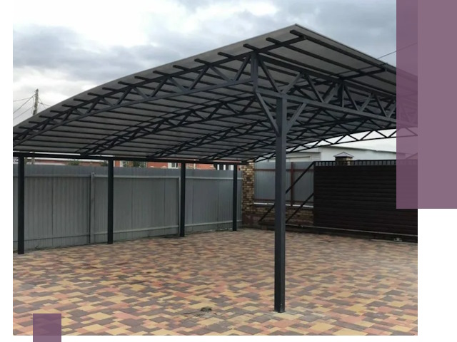 Металлические навесы под ключ в Сальске — изготовление и монтаж