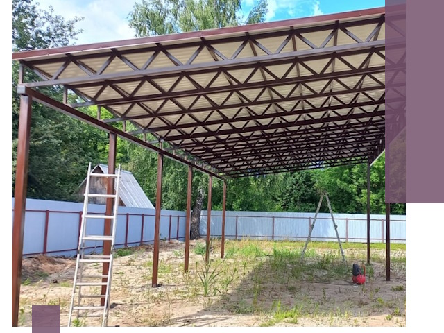 Односкатные навесы под ключ в Сальске — изготовление и монтаж