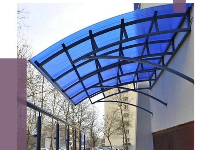 Козырьки из поликарбоната в Сальске от 4271 руб. под ключ | ПРОЛЁТ-Слс