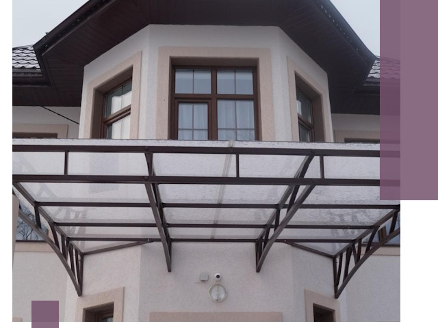 Козырьки из поликарбоната под ключ в Сальске