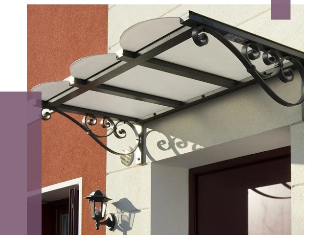 Односкатные козырьки в Сальске от 8338 руб.  | ПРОЛЁТ-Слс