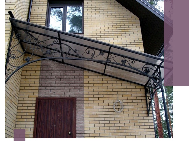 Односкатные козырьки из металла под ключ в Сальске