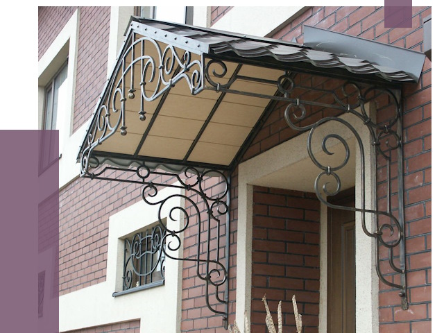 Двускатные козырьки в Сальске под ключ от 12710 руб.