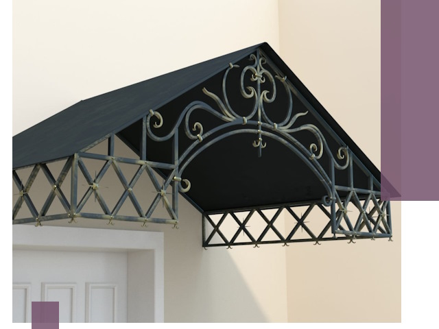 Двускатные металлические козырьки под ключ в Сальске