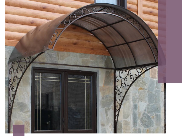 Арочные козырьки под ключ в Сальске: изготовление и монтаж
